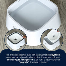 Afbeelding in Gallery-weergave laden, Anti-knoei drinkbak 1,5L - WIT - voorkom een natte vloer